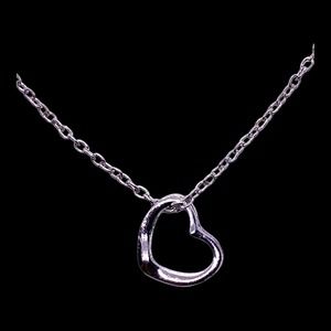 18” Imitation Silver Heart Necklace in Jewelry Gift Box